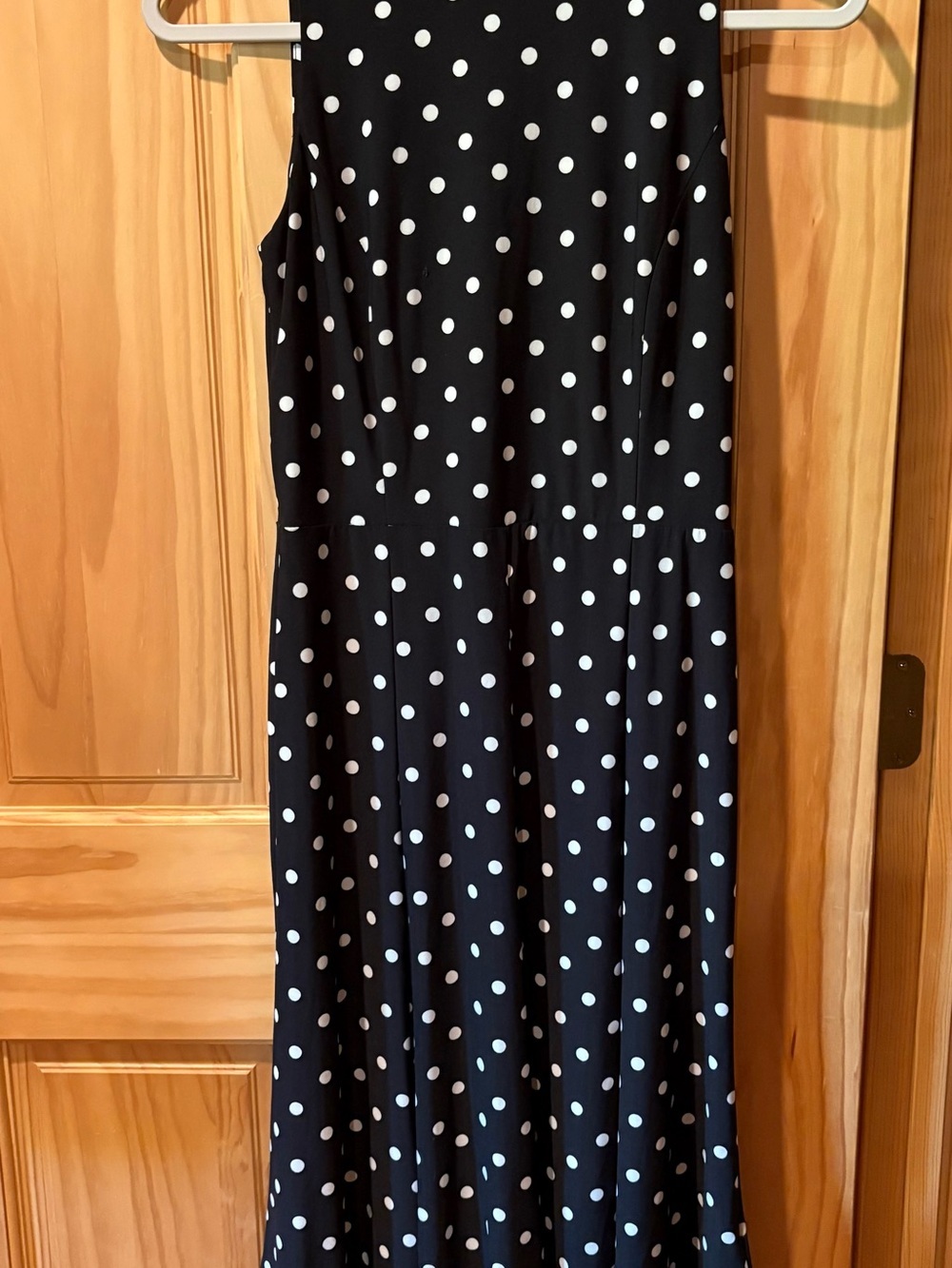 Lauren Ralph Lauren Sleeveless Polka-Dot Midi Dress black/white size 2